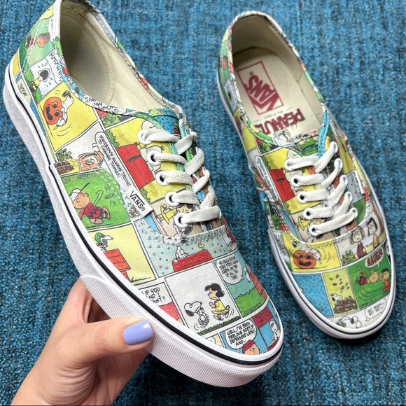 Vans Shoes | Vans x Peanuts Authentic Charlie Brown Snoopy Comic Book Sneakers | Color: Brown | Size: 11.5 | Withalittlehope's Closet